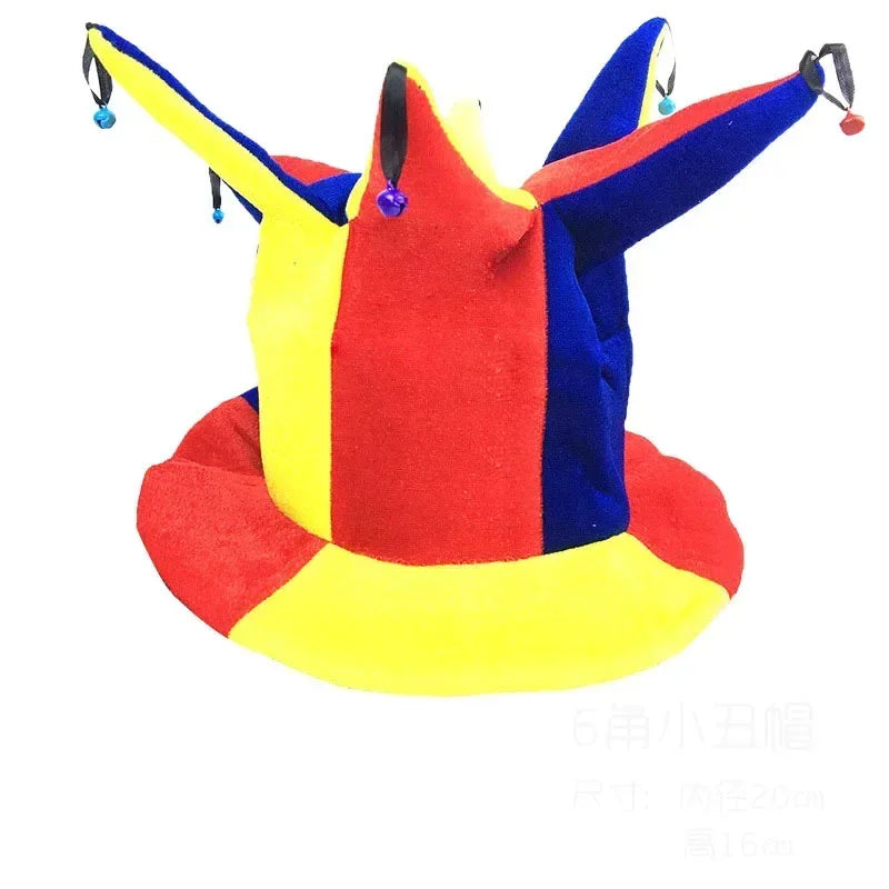 Adult Halloween Fancy Dress Up Hat Stage Show Props Clown Funny Dress Up Clown Hat Carnival Birthday Cake Cap