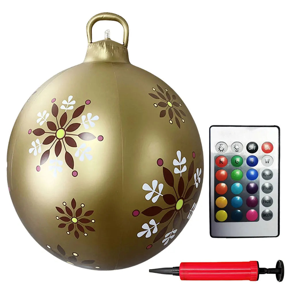 1PC Christmas Tree Decorations Balls Giant Inflatable Christmas Balls Outdoor Christmas Decorations PVC 60CM Snowman Balls