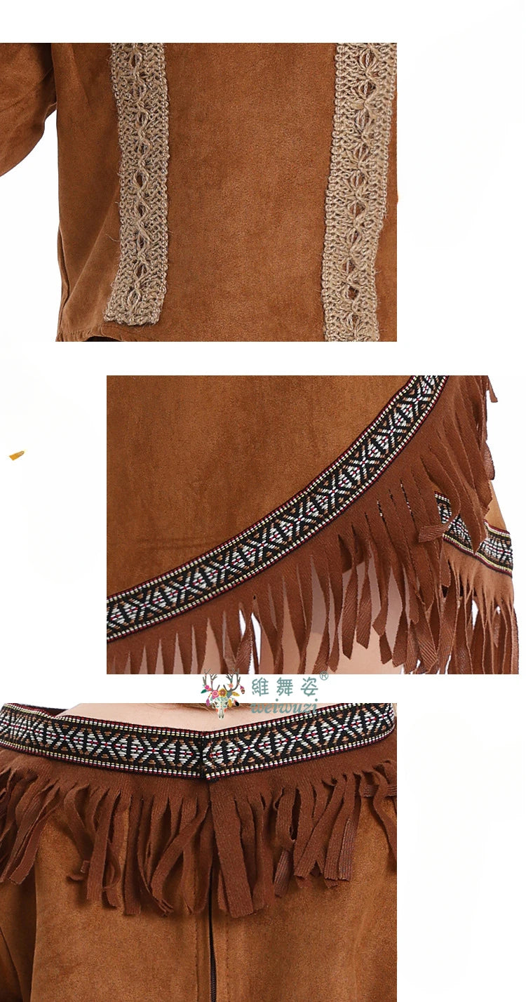 Halloween Children's Day Savages Indigenous Peoples Hunter Indian Chiefs Primitive Savages Role-playing Girls Indigenous Costume