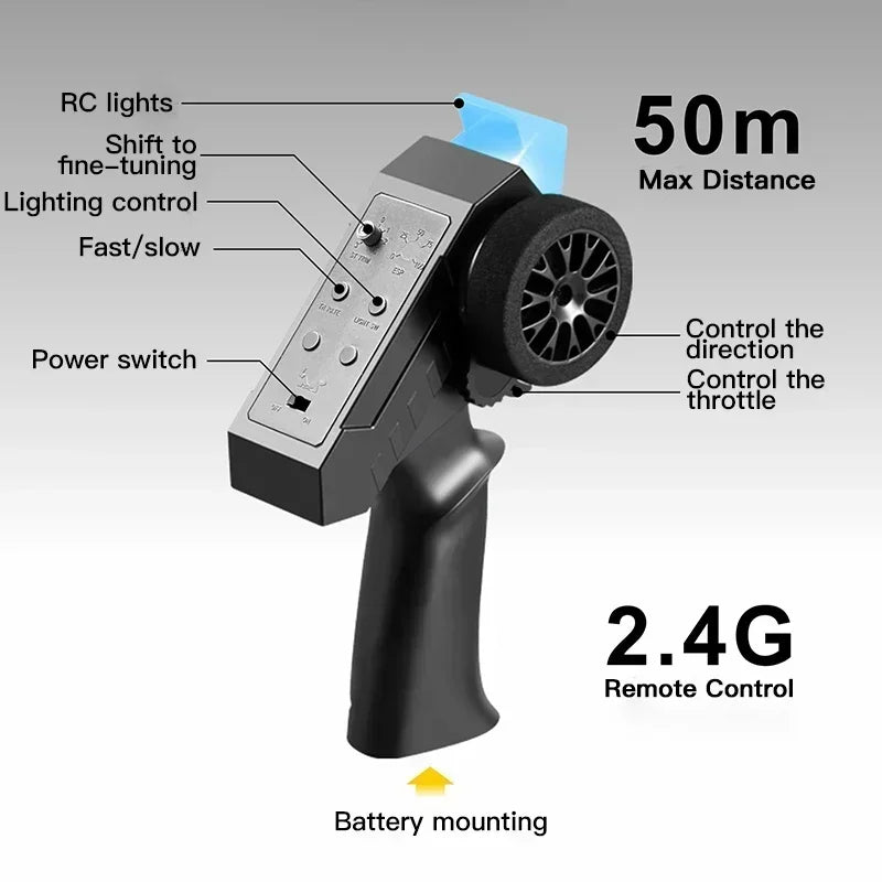 MN128 1/12 RC Car 4WD Jeep Model 2.4G Remote Control LED Light 4X4 Off Road 4WD Climbing RC Truck Electric Toy Car Gift for Boy