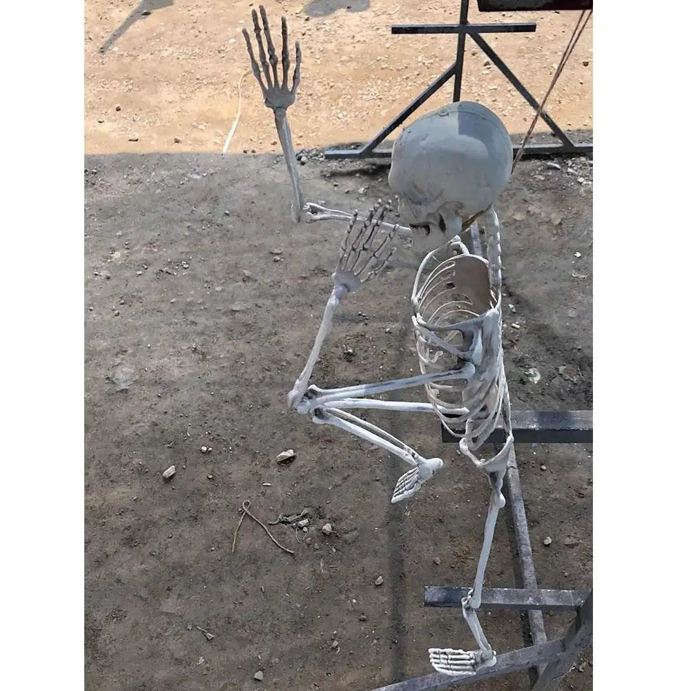 Halloween Human Skeleton Haunted House Hanging Props Home Evil Party Decoration Horror Scary Movable Big Skull Decorations