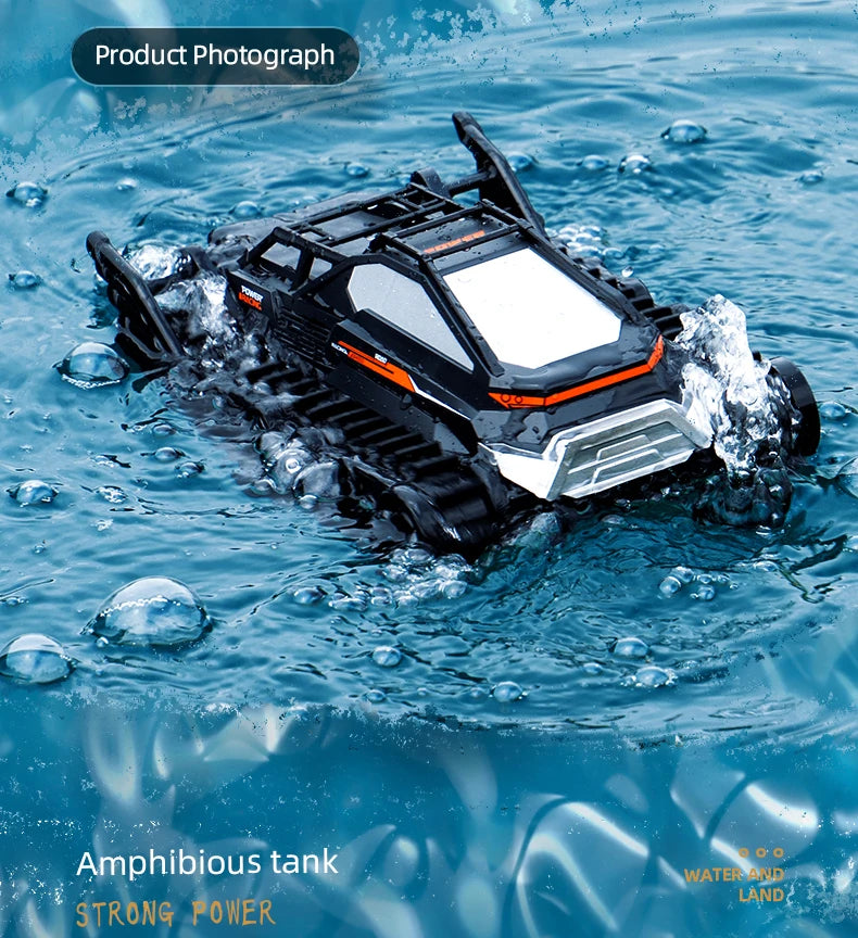 JJRC Q183 RC Car 2.4G Amphibious All Terrain Tracked Tank Remote Control Truck Climbing Off-Road Vehicle Waterproof Toy Kid Gift
