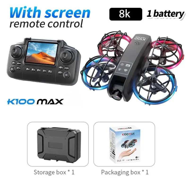 K100 MAX Mini GPS Drone 8K HD Camera Real Time Video Transmis Screen Control Obstacle Avoidance Aerial Photography RC Quadcopter