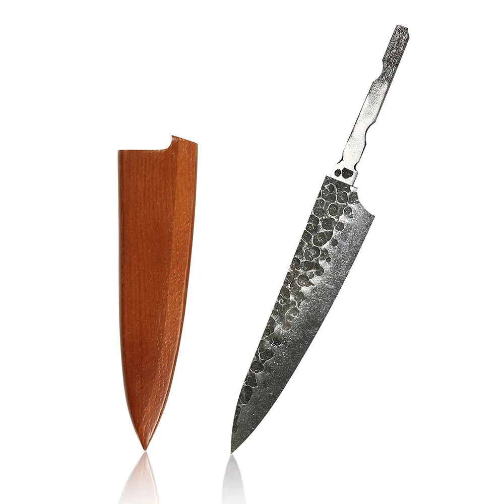 Amber 440C high carbon steel hammer black forge blade blank handle DIY knife blade