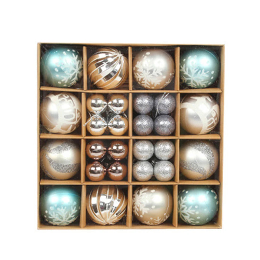 44pcs Color Balls Festive Party Supplies Hang Pendant Ball Creative Color Painted Atmosphere Decor for Indoor New Year Xmas Tree