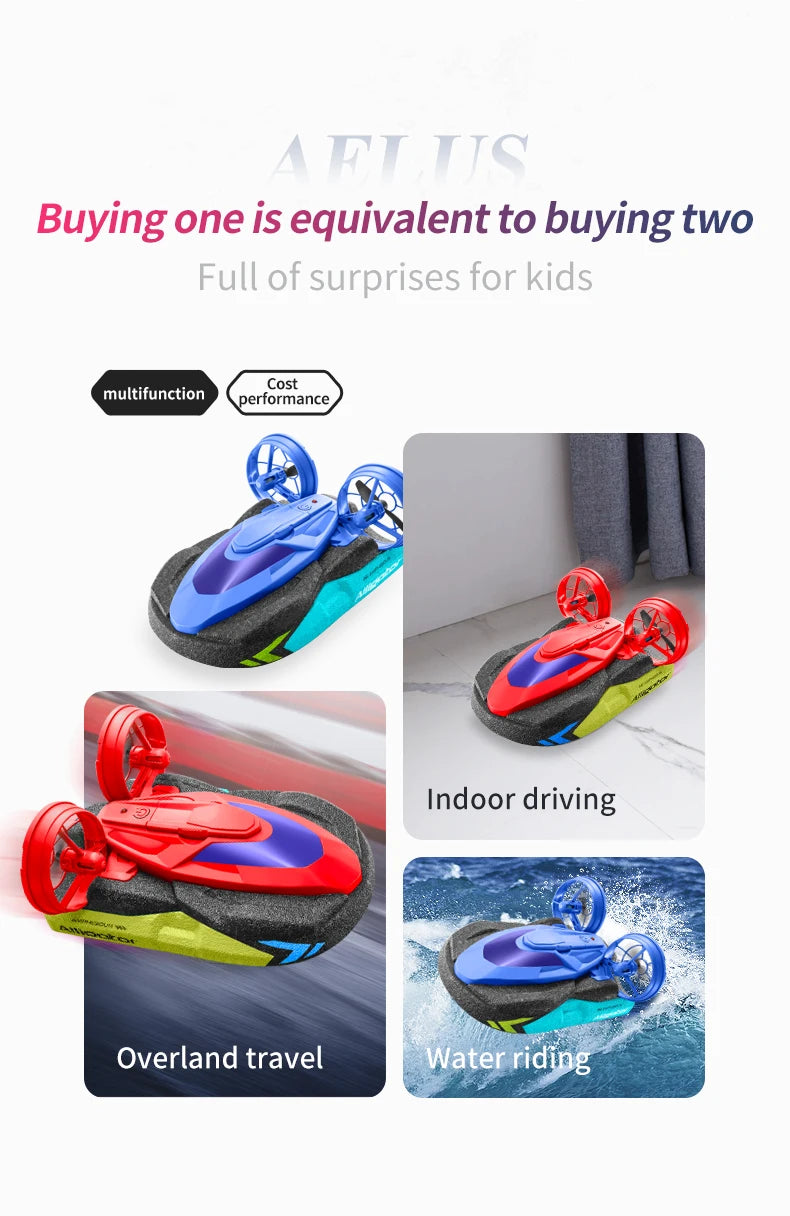 New S10 Water and Land 2 IN 1 Remote Control Drift Car Hovercraft Deformation Multifunctional RC Hovercraft Boat Car Kid RC Toy