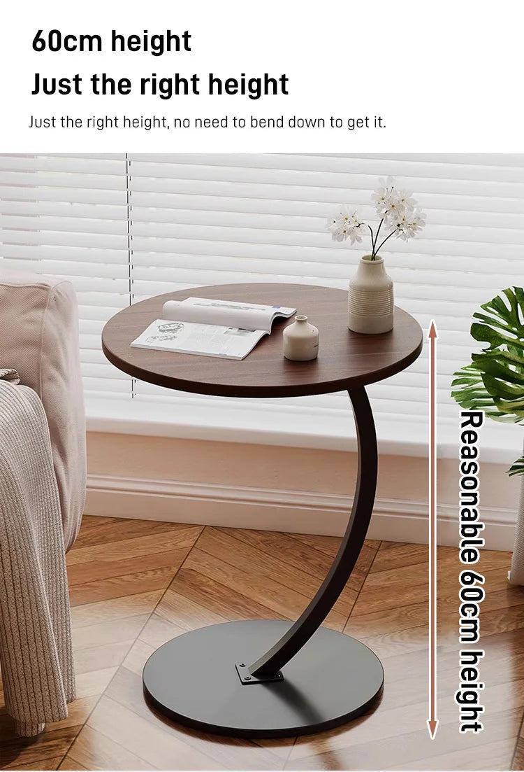 Small apartment light luxury bedside small coffee table round movable small table mini coffee table