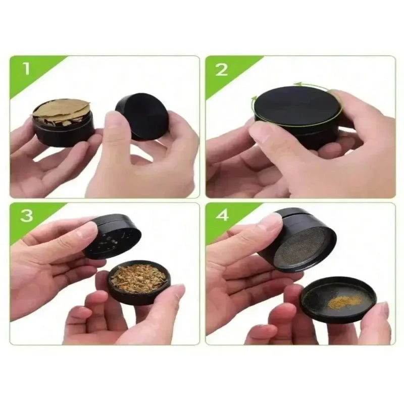 2inch Sun Moon Herb Grinder Spice Manual Crusher Metal Pestle 4-Layers Pepper Mortar Salt Mill Grinder Tools Smoking Accessories