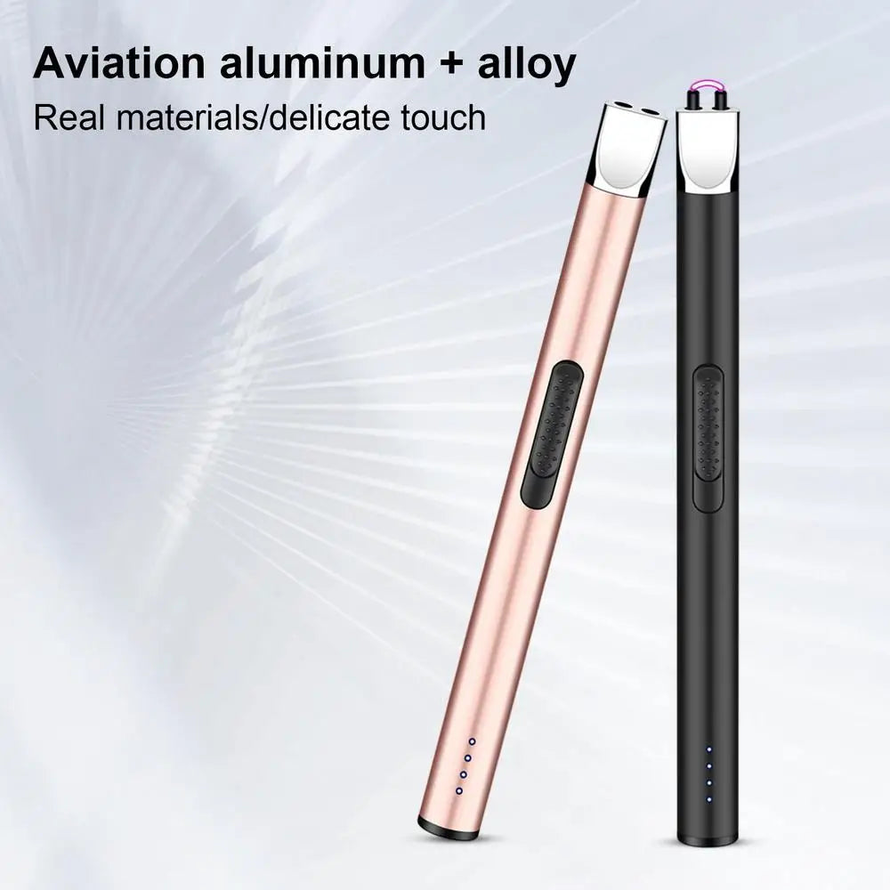 USB Electric Rechargeable Kitchen Lighter Electric Arc BBQ Lighter Windproof Flameless Plasma Ignition Long Gas Lighter