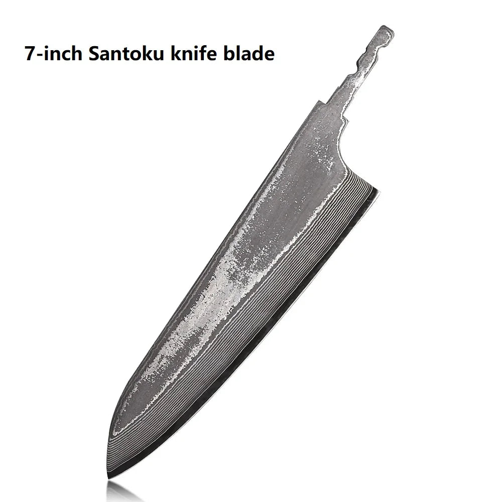 F.YOUNG DIY Damascus Steel Japanese Kitchen Chef Knife Blank Blade VG10 Full Tang Integral Hand Forged Sharp Edges Making Tools