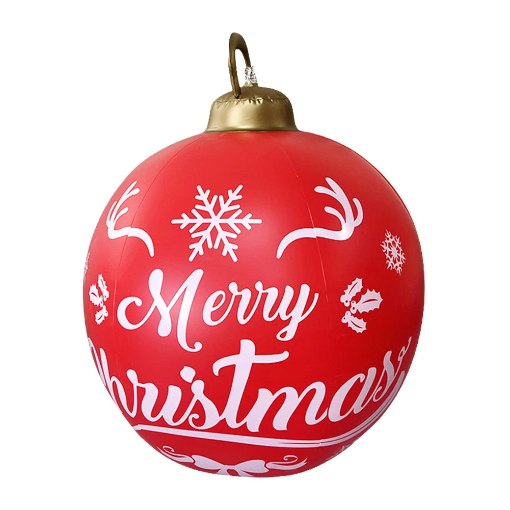 60CM Xmas Decorative Ball Colorful Christmas Inflatable Ball Large Versatile Porch Courtyard Ornaments