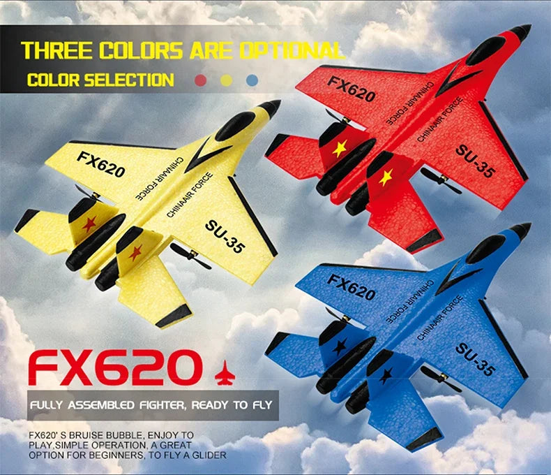 FX620   RC Foam Aircraft SU-35 Plane 2.4G   Remote Control Fighter- Plane Glider Airplane Foam Boys Toys for Children
