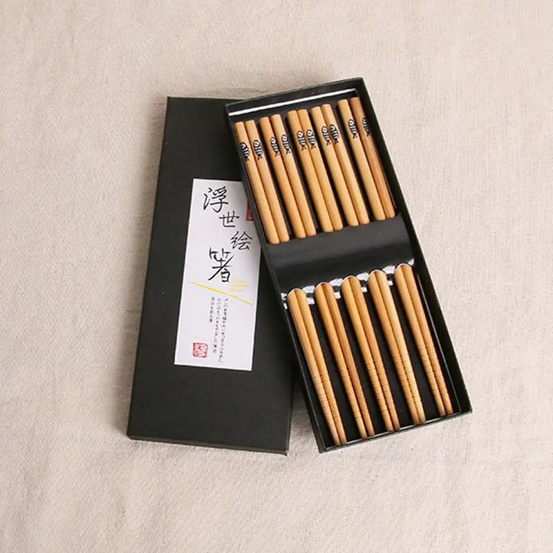 5Pairs Japanese Chopsticks for Sushi Non-Slip Food Sticks Chop Sticks Reusable Chinese Chopsticks Tableware Gift Kitchen Tools