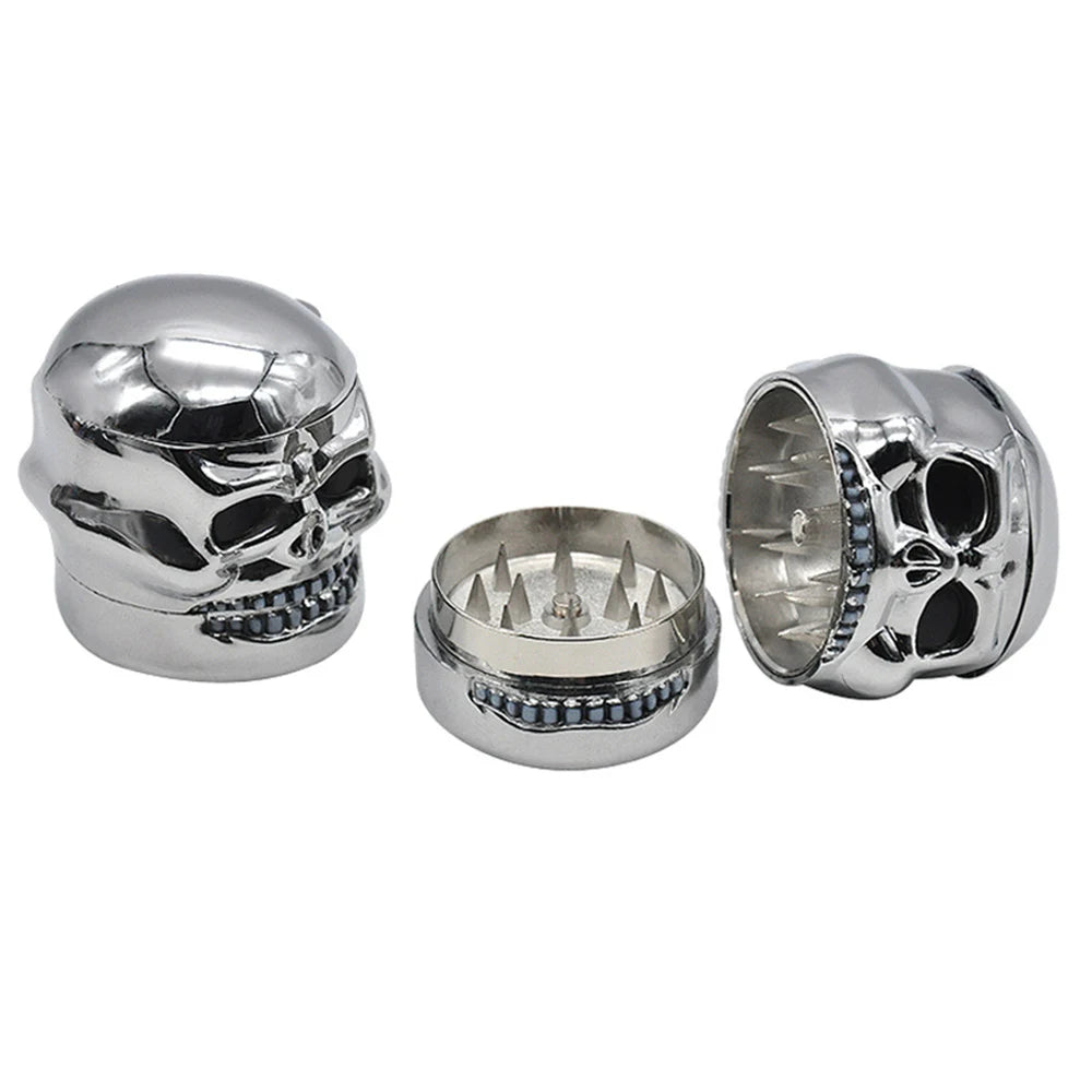 Mini Skull Tobacco Grinder Metal Halloween Gift Spice Crusher Small Portable 3 layers Herbs Grinder