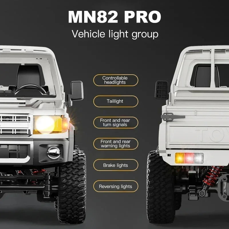 MN128 1/12 RC Car 4WD Jeep Model 2.4G Remote Control LED Light 4X4 Off Road 4WD Climbing RC Truck Electric Toy Car Gift for Boy