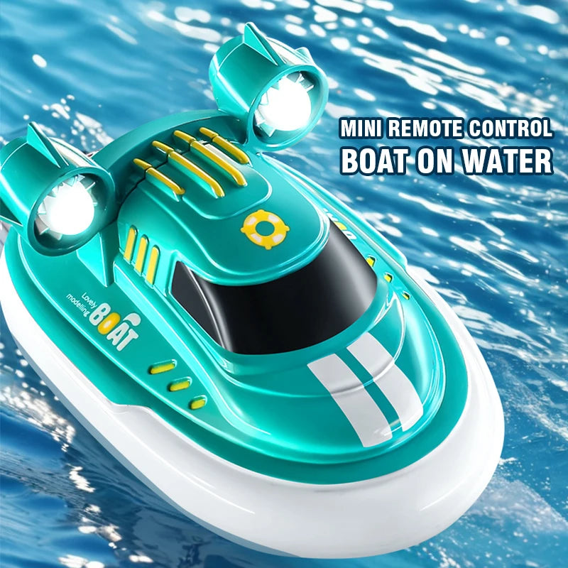 2.4G Electric Racing Boat Waterproof Model Ship Mini LED Light High Speed Remote Control Child Outdoor Toys for Boys Kids Gifts