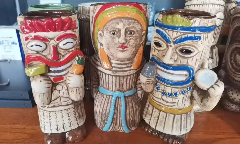 Hawaiian Cocktail Glass Cup,Ceramic Tiki Mug,Samiff Bar Glass,Personality Drinking