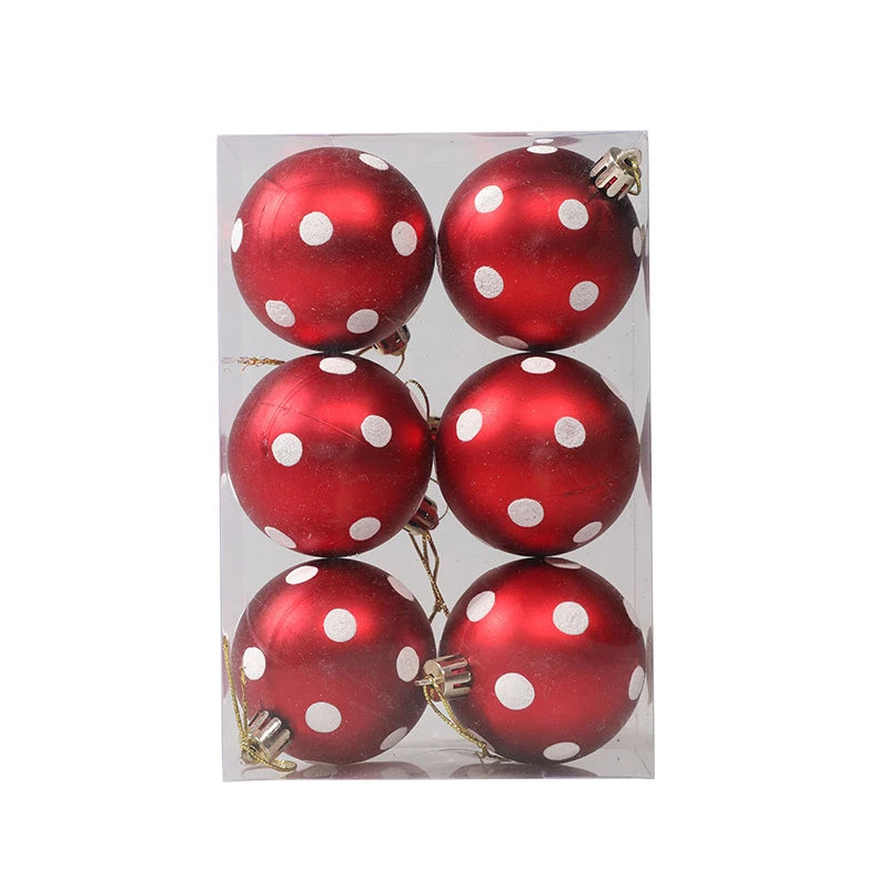 6PCS Xmas Decor Christmas Ball Ornaments Christmas Pendants Hanging Ball for Xmas Trees Wedding Party Holiday