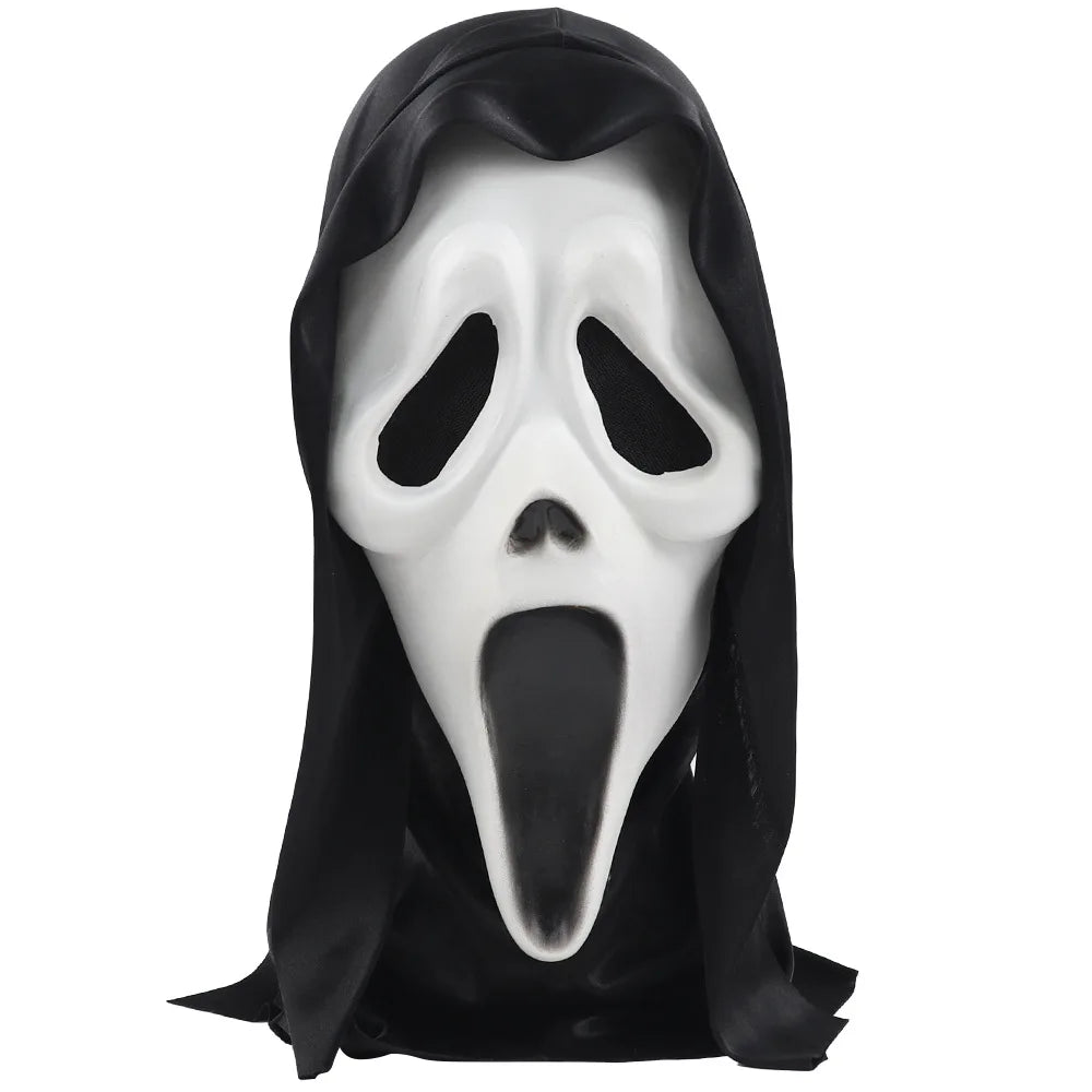 Halloween horror Mask Horror Death Scream DIY White Shriek Mask Grimace Holiday Dress Up Prank Holiday Halloween Decor Gift