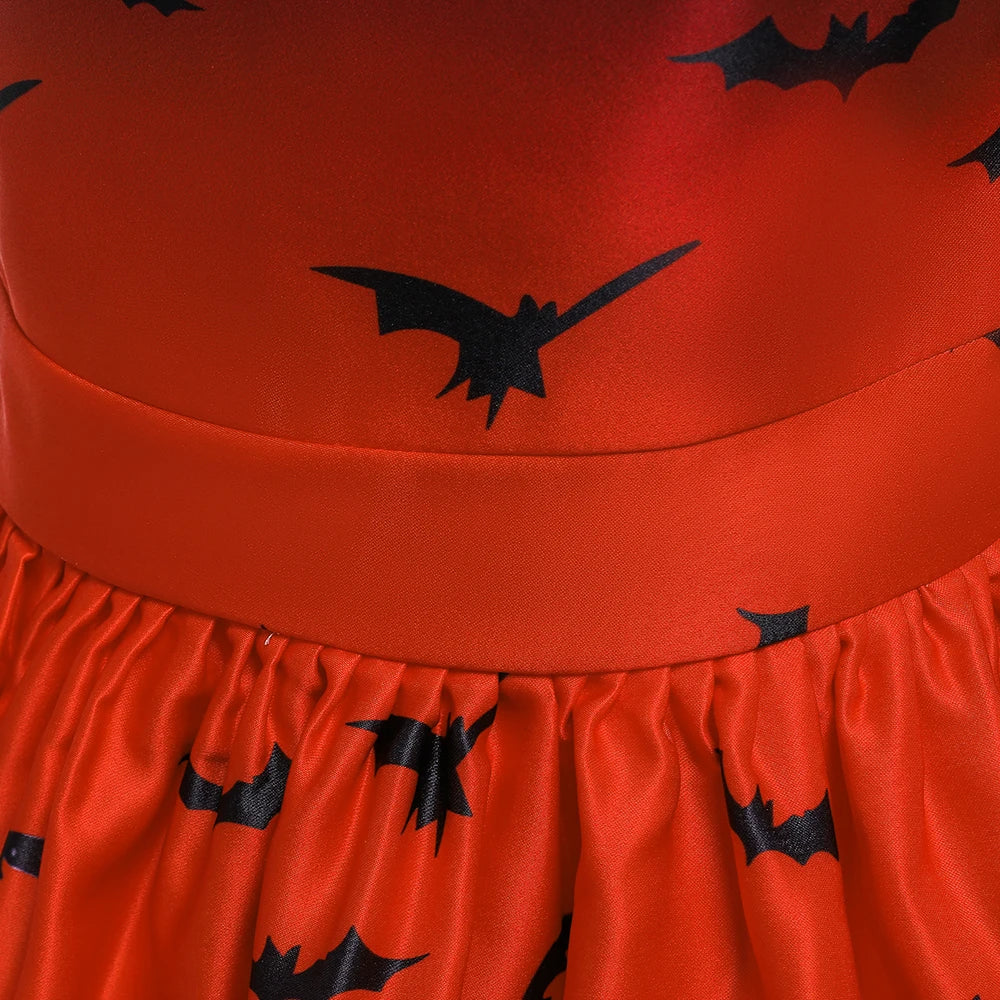Halloween Bat Gothic Cosplay Girl Costumes Christmas Carnival Kids Pumpkin Birthday Costume for Children Princess Party Dresses