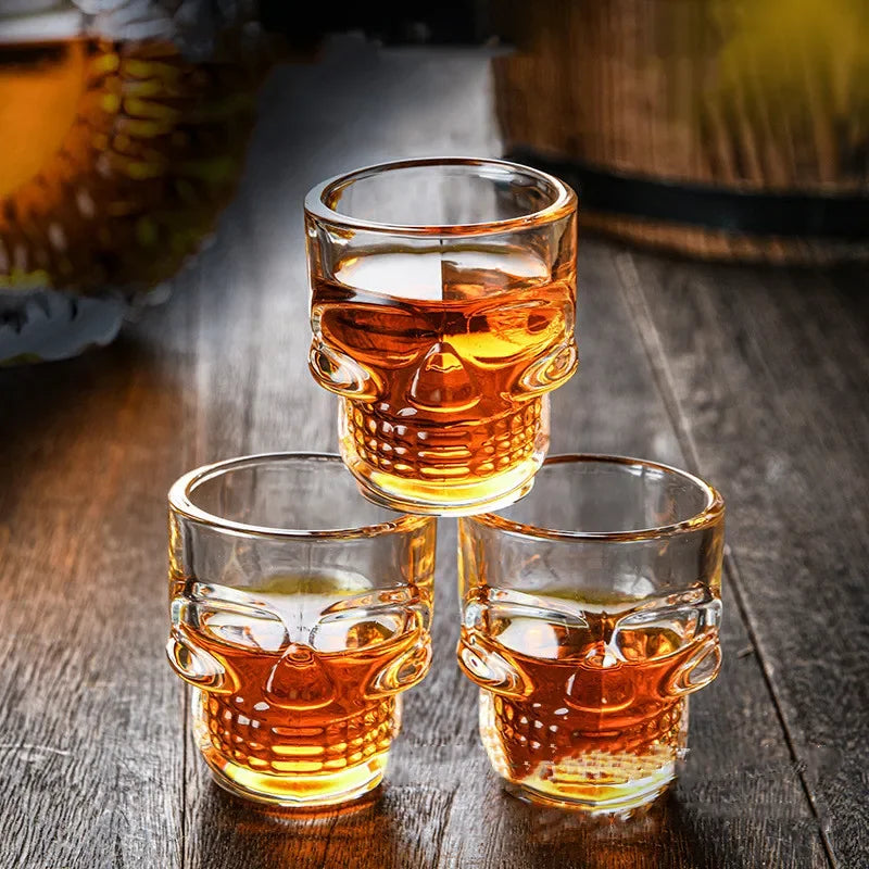 Halloween Gifts Skull Head Shot Glass Cup Creative Clear Crystal Wine Cup  Liquor Whisky Vodka Beer Steins for Party Bar
