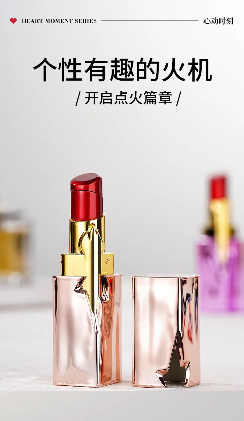 NEW Creative Lipstick Lighter Portable Open Flame Cigarette Lighter Female Student Lighter High-Value Smoker Gifts 2025