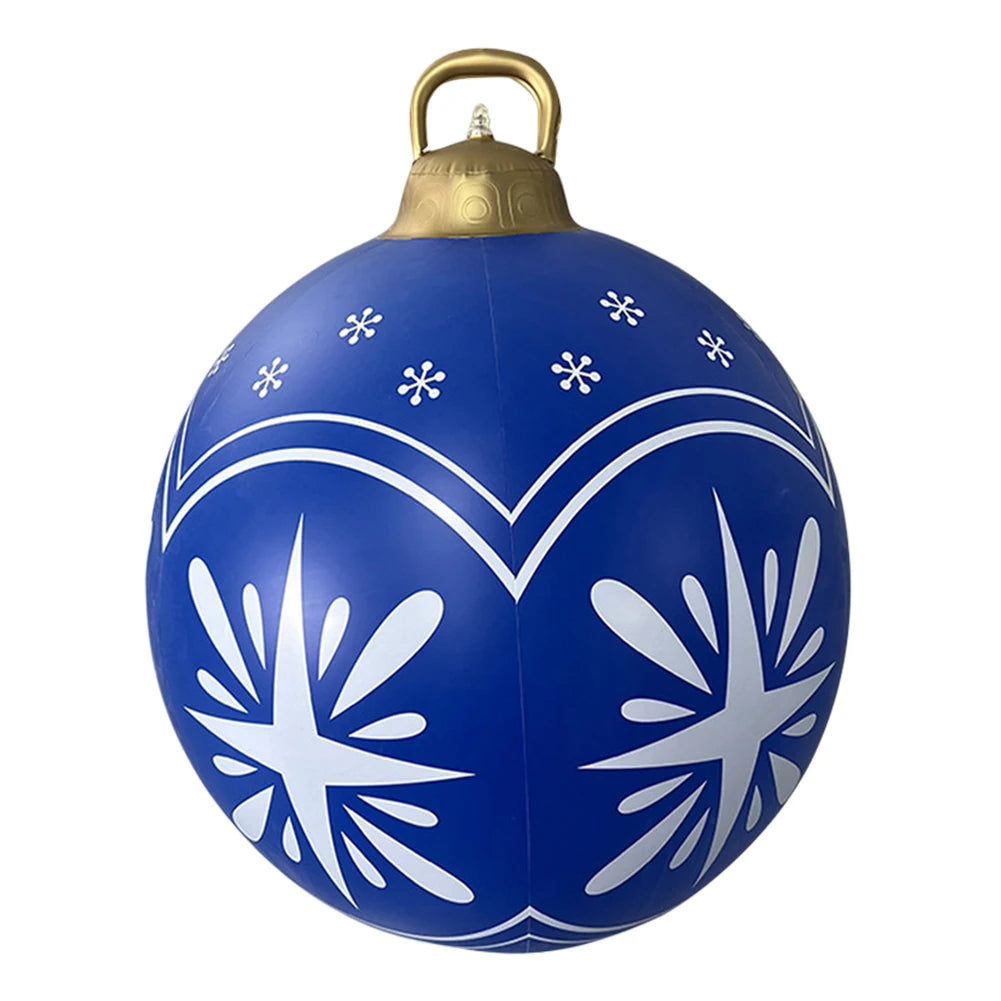 60CM Xmas Decorative Ball Colorful Christmas Inflatable Ball Large Versatile Porch Courtyard Ornaments