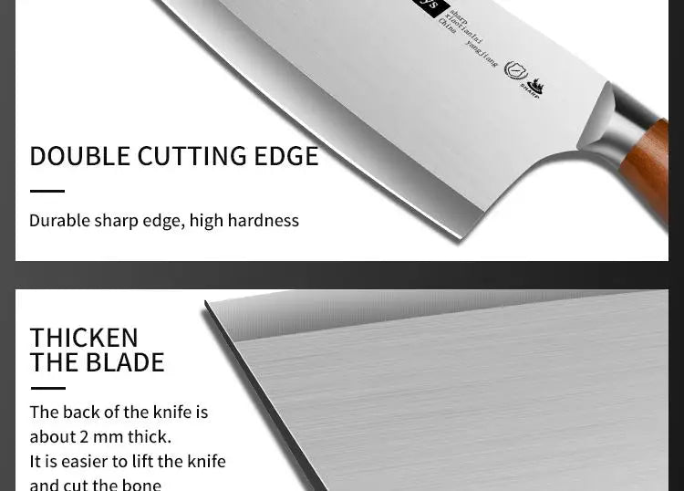 Hand Forged Kitchen Chef Knife Heavy Duty Bone Meat Butcher Cleaver, Multi-Functional knife for Home and Commercial Kitchens