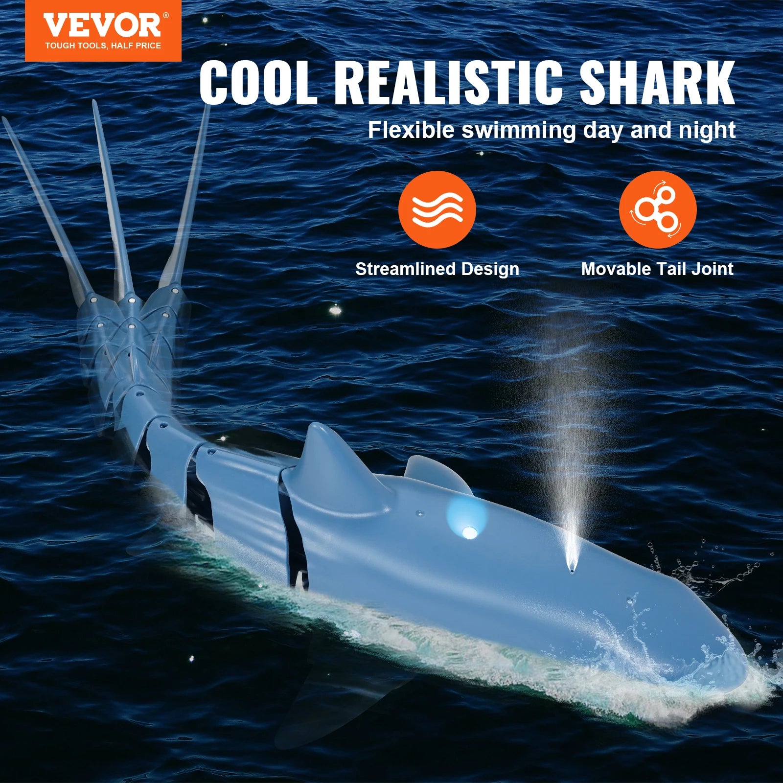 SucceBuy Intelligent RC Shark Whale Water Spray Toy Remote Control Ship Submarine Robot Fish Electrical Fish Toys for Children