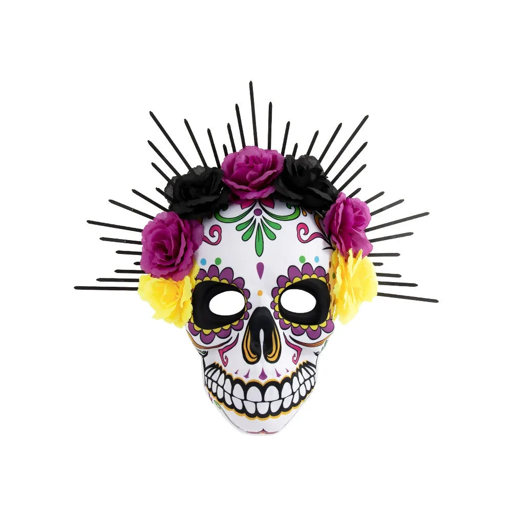 Halloween Mexican Day of The Dead Mask Full Mask Eye Mask Halloween Party Mask Headwear Three-dimensional Skull Mask Carnival