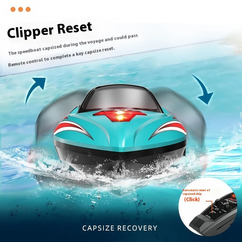 Hxjrc HJ816 High-Speed RC Boat 2.4G 55km/h Brushless Motor LED Light Speedboat Waterproof Electric Racing Model Toy