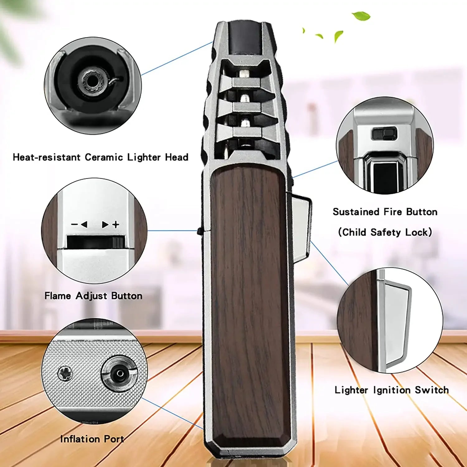 Kitchen BBQ Cigar Big Jet Flame Fire Butane Torch Outdoor Powerful Flame Camping Gun Lighter Mans Tools Without Gas No Box
