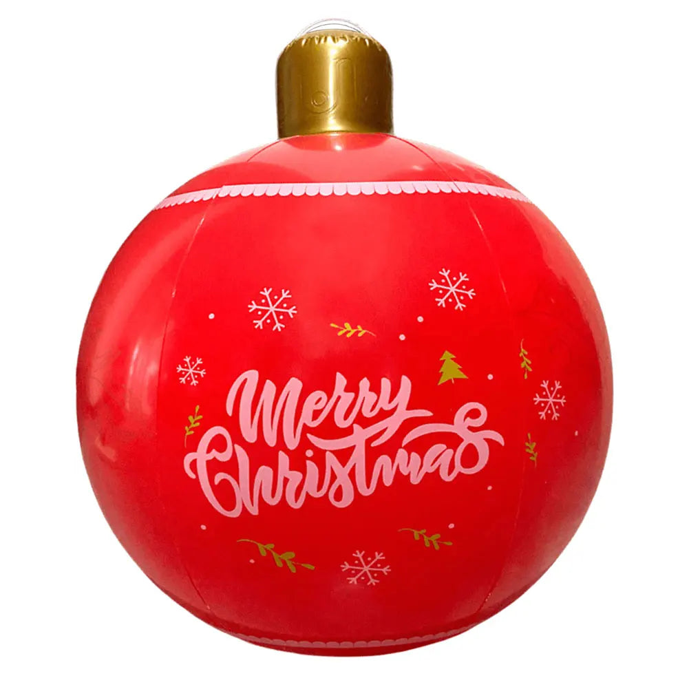 1PC Christmas Tree Decorations Balls Giant Inflatable Christmas Balls Outdoor Christmas Decorations PVC 60CM Snowman Balls