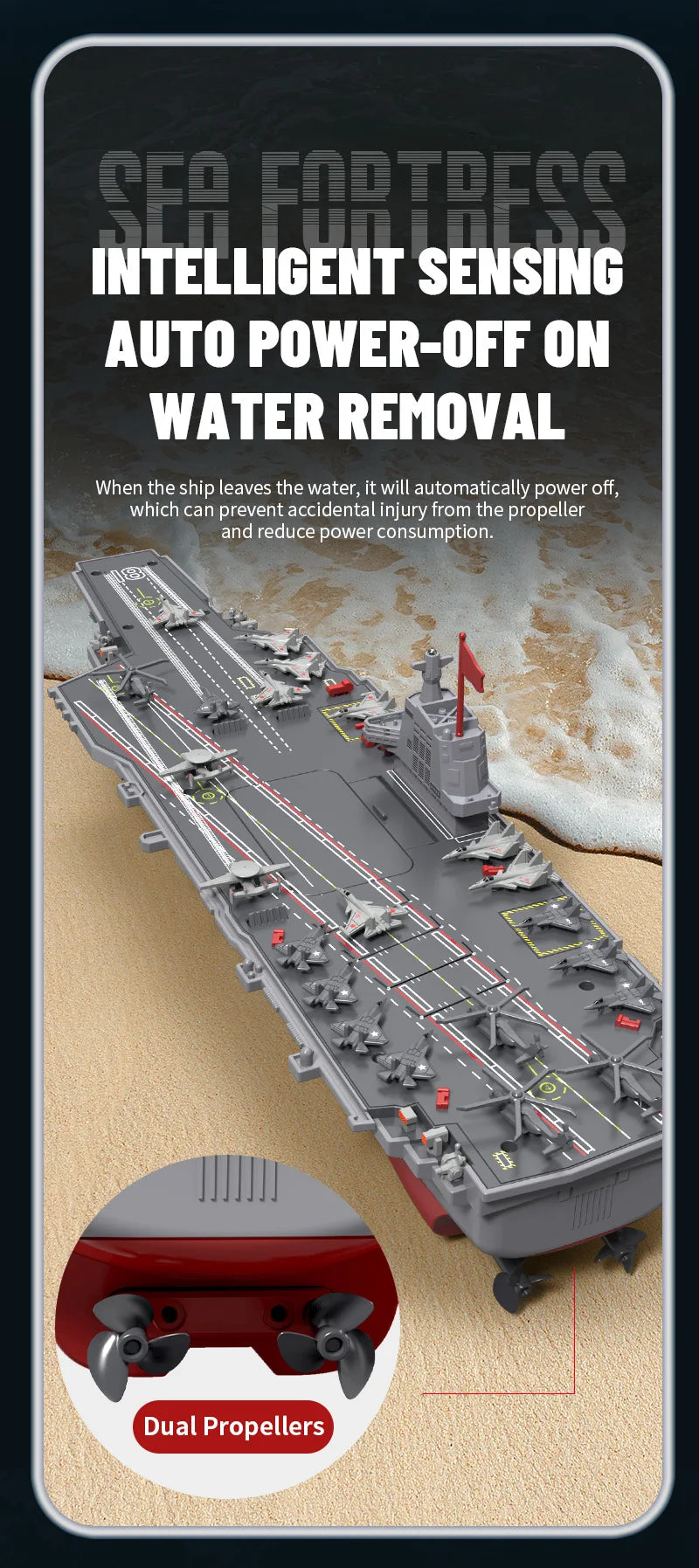 RC Boat Aircraft Carrier Warship Dual Motor Remote Control Ship Speedboat Electric Machine Model Children's Toys Outdoor Pool