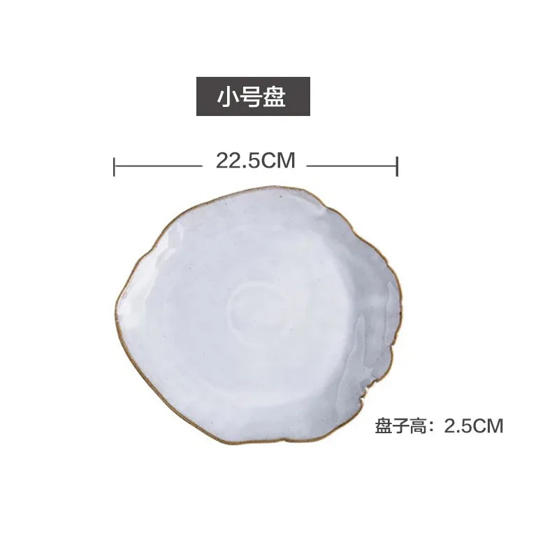 Dinner Plate Set - Rice, Soup, Noodle & Sushi Bowls with Sauce Dishes and Western Steak Plates for Versatile Dining