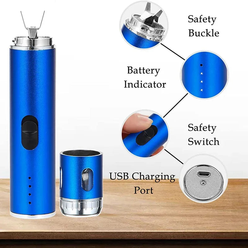 Electric Tobacco Grinder Stailess Steel Herb Spice Mill USB Herbal Crusher Household Mini Grinder Smoking Accessories