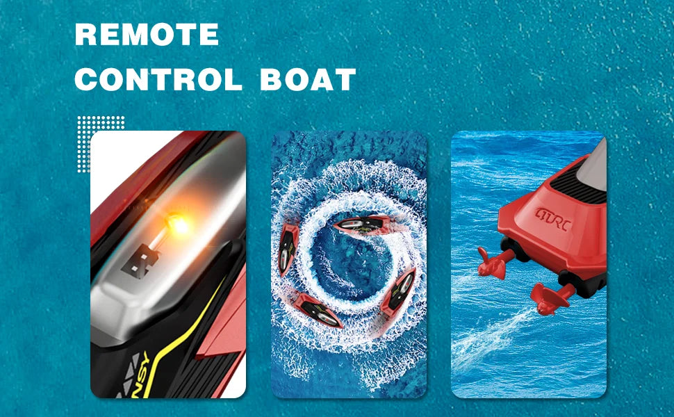 4DRC S5 RC Boat for Pools and Lakes, 2.4 GHz 20+ MPH Racing Boats, Rechargeable Battery,Low Battery Alarm,Gifts