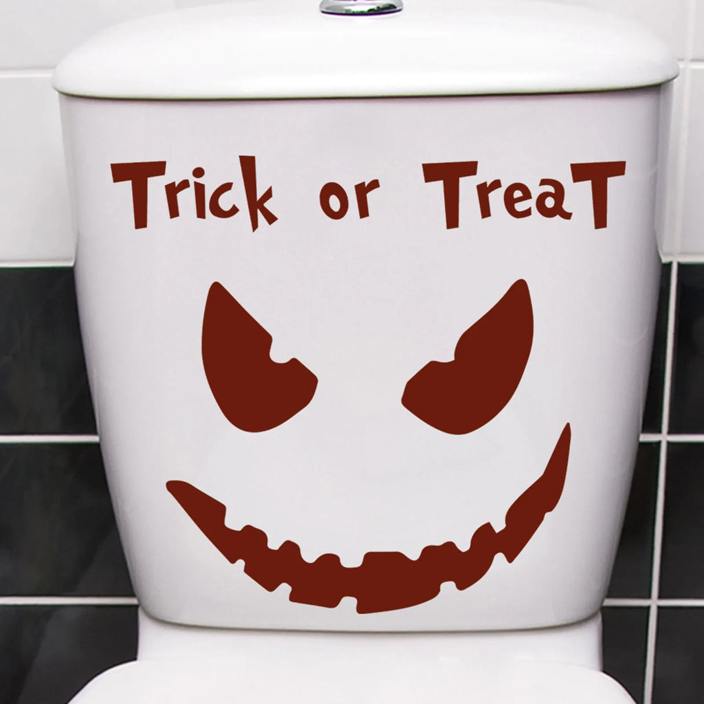 Halloween Evil Expression Sticker Bathroom Horror Toilet Sticker Wall Stickers Festival Atmosphere Decorative Props