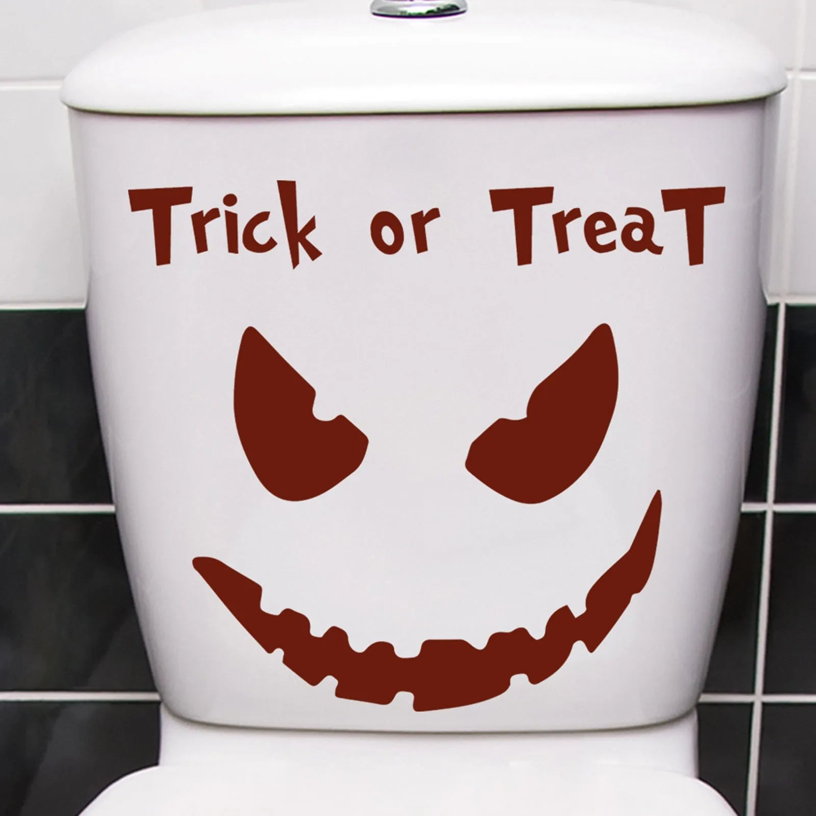Halloween Evil Expression Sticker Bathroom Horror Toilet Sticker Wall Stickers Festival Atmosphere Decorative Props
