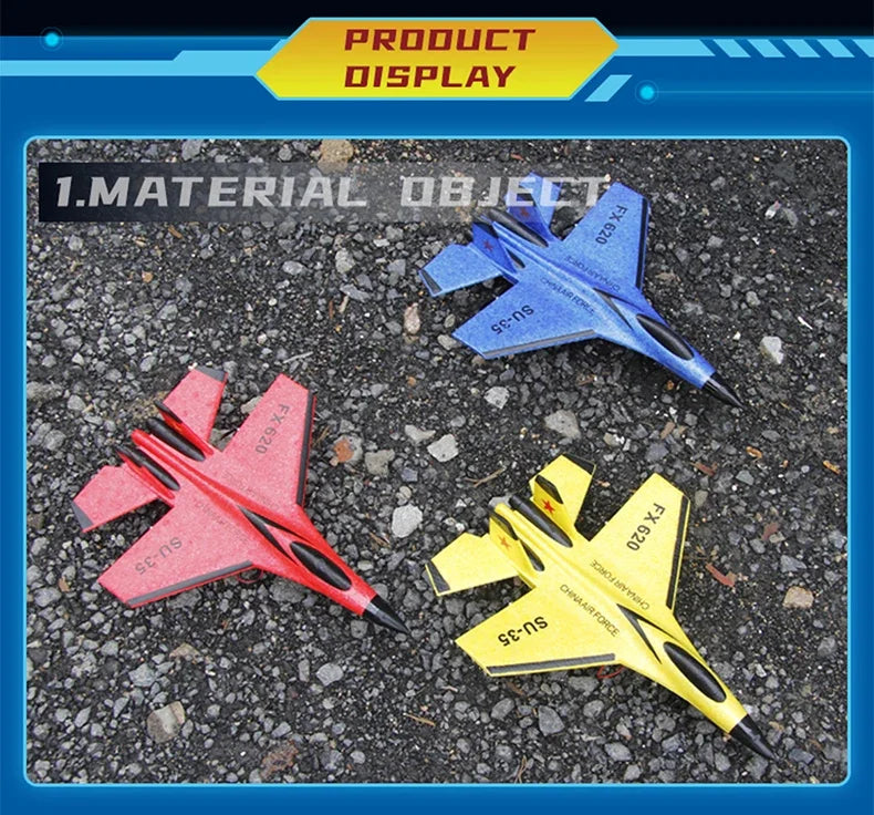 FX620   RC Foam Aircraft SU-35 Plane 2.4G   Remote Control Fighter- Plane Glider Airplane Foam Boys Toys for Children