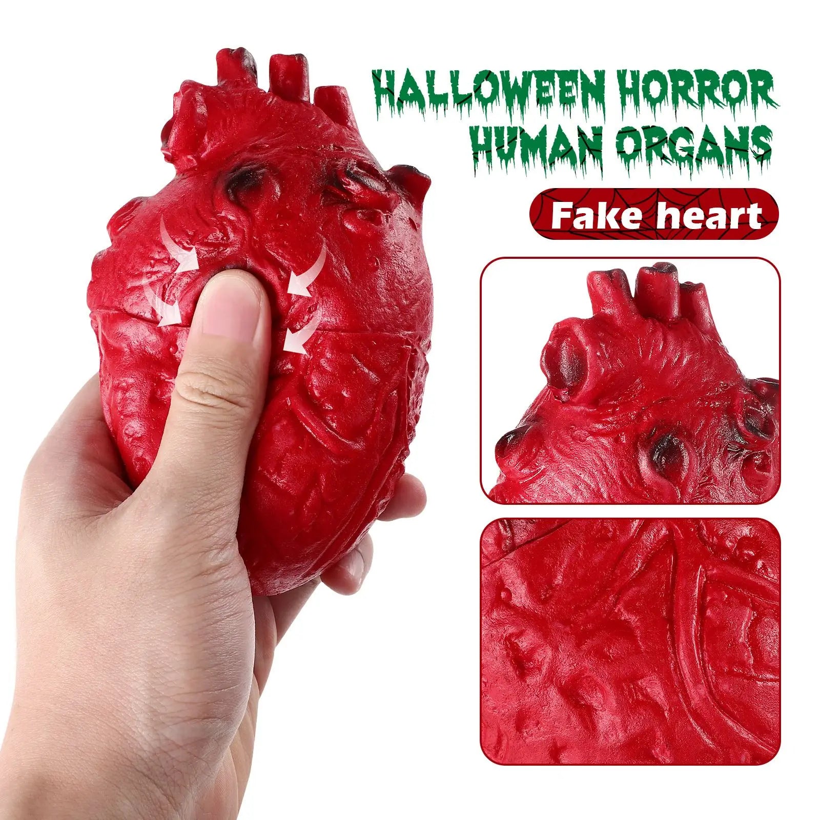 Halloween Heart Prop Bodyprops Parts Scary Fakeparty Simulation Decoration Horrible Part Blood Decorations House Haunted Pranks