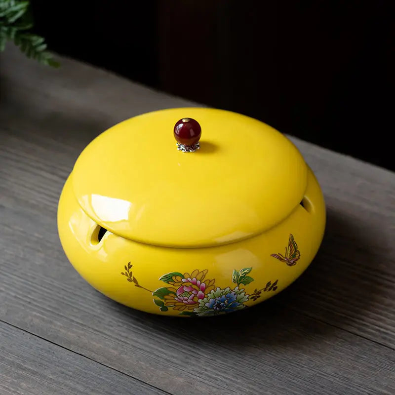 Retro Ceramic  Ashtray Tray Coffee Shop  Desktop Creative Ornaments Living Room TV Cabinet  Ashtrays with Lid Home Decoration
