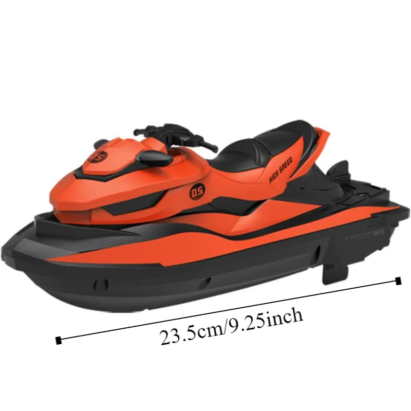 Plastic High-Speed Rc Motorboat Jet Ski Waterproof Electric Boat Simulation Model Durable Mini 2.4g Wireless Speedboat Kids Toy