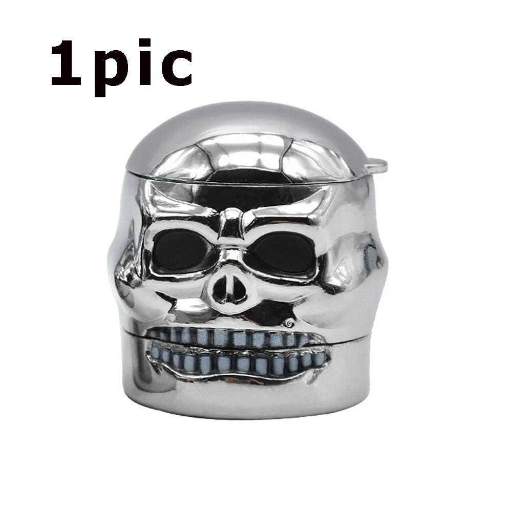 Mini Skull Tobacco Grinder Metal Halloween Gift Spice Crusher Small Portable 3 layers Herbs Grinder