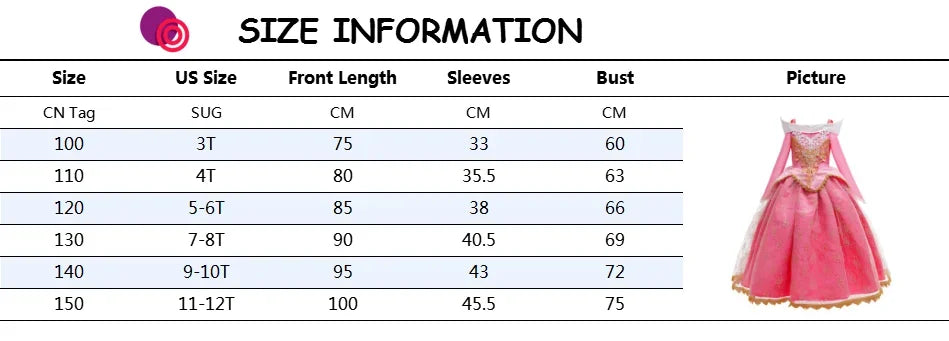 Halloween Costume  Autumn and Winter New Girls Aurora Dress Sleeping Beauty Princess Aurora Skirt Super Fairy Foreign Style Lace