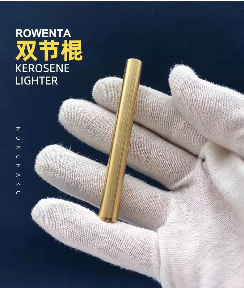 Nunchakus Lighter for Men Dad Husband Christmas Gift Vintage Lighter Nunchucks Kerosene Lighter Windproof Brass Stainless Steel