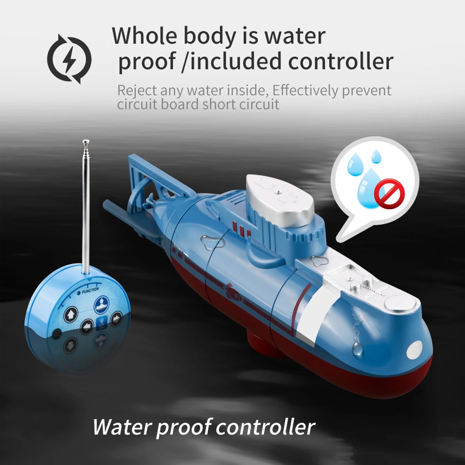 Mini RC Submarine 0.1m/s Speed Remote Control Boat Waterproof Diving Toy Simulation Model for Kids Christmas Gift  New Year Gift