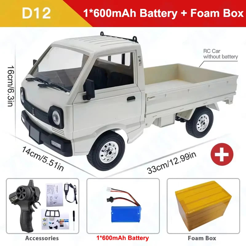 WPL D12 1:10 / 1:16 RC CAR Simulation Drift Climbing Truck LED Light Haul Cargo Remote Control Electric Toys For Children