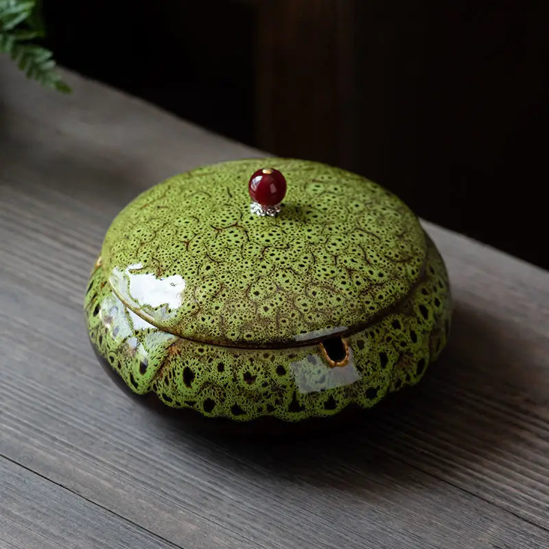 Retro Ceramic  Ashtray Tray Coffee Shop  Desktop Creative Ornaments Living Room TV Cabinet  Ashtrays with Lid Home Decoration