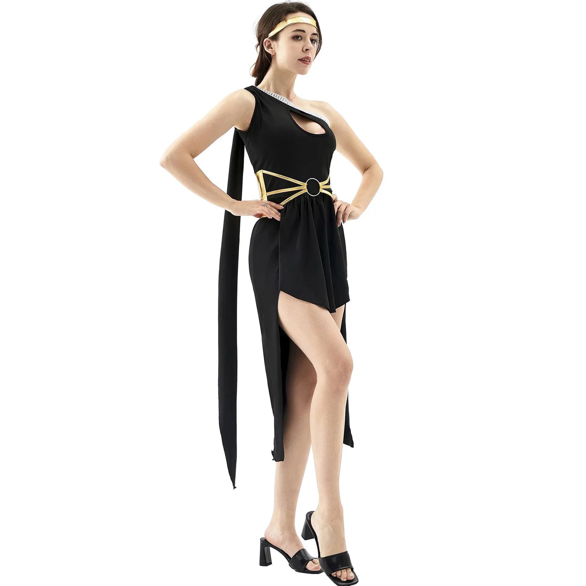 Halloween Women Adult Carnival Festival Ancient Greek Myth Cosplay Costume Princess  Performese Stage Dress Up White Dress